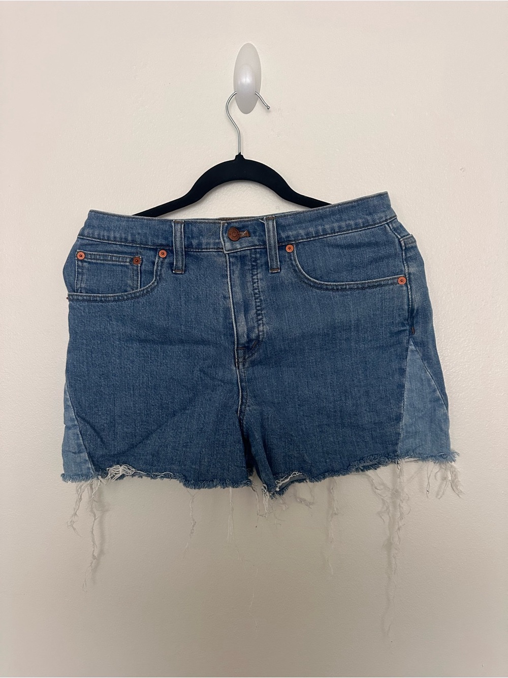 Madewell Blue High-Rise Denim Cutoff Shorts